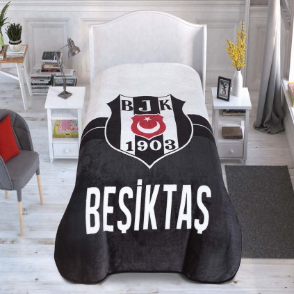 Taç Lisanslı Battaniye Beşiktaş 1903 Logo Tek Kişilik
